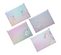 PLAFOPE 4pcs Document Pouches Multipurpose Zipper File Bags for Office School Travel Portable Storage Organizers for Documents and Files