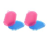 PLAFOPE 4pcs Double-Sided Meridian Massage Brush Soft Palm Comb for Scalp Beard Pet Grooming Nail Cleaning Portable Pocket Hair Comb for Travel Use by Men Women