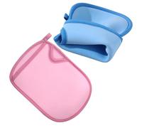 PLAFOPE 4pcs Exfoliating Shower Gloves for Bath and Dormitory Use, Comfortable Pva Scrubbing Mitts for Back and Leg Skin Cleaning, Soft Body Exfoliator Gloves in Blue and Pink