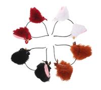 PLAFOPE 4pcs Festival Plush Ears Headband Fox Ear Attachments Foxy Headband Halloween Costume Cat Fox Headpiece Women Faux Fur Plush Dog Hairband