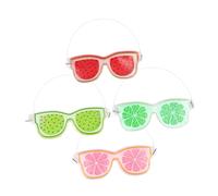 PLAFOPE 4pcs Fruit Pattern Gel Ice Eye Masks Cooling Sleep Mask Cold Compress for Puffiness Relief Reusable Pvc Gel Pack Set for Women and Travel