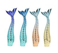 PLAFOPE 4pcs Gradient Mermaid Lip Gloss Tubes Lightweight Lip Balm Containers for DIY Cosmetic Use Portable Reusable Practical Makeup Storage