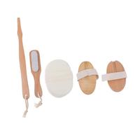 PLAFOPE 4pcs Handled Foot Brush Set Two-sided Massaging Bath Brush Exfoliating Scrub Brush for Relaxing Spa