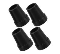 PLAFOPE 4pcs Heavy Duty Non-Slip Plastic Cane Tips Replacement Walking Stick Support Foot Covers for Elderly Stability and Safety Slippery Surfaces Black