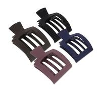 PLAFOPE 4pcs Matte Flat Hair Claw Clips for Women Large Square Non-slip Strong Hold Minimalist Design for Thick Hair Ponytail Styling Versatile French Accessories
