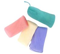 PLAFOPE 4pcs Mesh Soap Pouch Bar Soap Pe Material Exfoliating High Utilization Ratio Portable Sock for Shower Bath Use