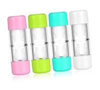 PLAFOPE 4PCS Mini Travel Rgp Hard Lens Case for Storage Portable Protective Box with White Blue and Green Colors