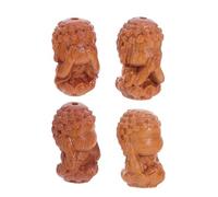 PLAFOPE 4pcs Natural Tibetan Wealth Goddess Wood Beads Carved Jewelry Beads for Necklace Making DIY Bracelet Craft Supplies with Smooth Polished Surface and Spiritual Symbolism