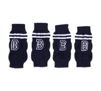 PLAFOPE 4Pcs Non-Slip Dog Socks for Small Dogs L Size 9-12 Lbs, Navy Cartoon Pet Leggings with Joint Protection and Warm Paw Covers for Indoor Outdoor Use