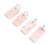 PLAFOPE 4pcs Pink Memo Notepad with Binder Ring Paper Loose-leaf