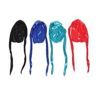 PLAFOPE 4pcs Pirate Hat Set with Long Tail Design, Adjustable and Comfortable Polyester Head Wraps for Role Play Hat Activities and Party Costume, Suitable for Boys