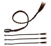 PLAFOPE 4pcs Ponytail Extension for Women Curly Ponytail Hair Extension Braided Hair Piece Long Synthetic Braided Wig Heat Resistant Natural Appearance Clip Design Versatile for Parties