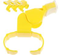 PLAFOPE 4pcs Portable Yellow Plastic Sports Whistles for Referees and Coaches, High Volume Dual-tone Abs Whistle with Ring, Easy to Carry for Outdoor Activities and Survival