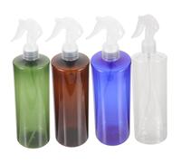 PLAFOPE 4pcs Refillable Perfume Spray Bottles Travel Plastic Miniature Storage Bottles Lightweight Compact for Hair Fragrance Toiletries Transparent Brown Blue Green