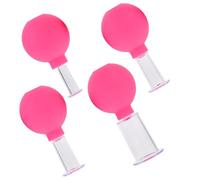 PLAFOPE 4pcs Rubber Vacuum Cupping Cups Set for Facial and Body Massage, Multi-Functional Easy to Use Massage Tool for Adults, Portable PC Material Suction Cups for Skincare and Relaxation