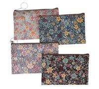 PLAFOPE 4pcs Small Coin Purses with Floral Prints Cotton Cloth Change Purse Lightweight and Easy to Carry Wallets for Women and Little