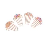 PLAFOPE 4Pcs Vintage Floral Rhinestone Hair Styling Combs for Women Bridal Wedding Hair Accessories Decorative Side Combs Elegant Insert Design for Bridesmaids
