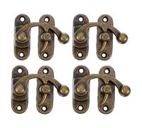 PLAFOPE 4pcs Vintage Hook Hasp Mini Bag Closure Zinc Alloy Swing Arm Clasp Latch for Toolbox, Wooden Case, Furniture, Jewelry Box