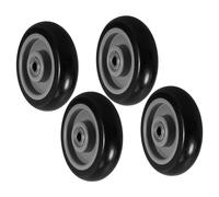 PLAFOPE 5-inch Black Polyurethane Shopping Cart Wheels 4-pack Replacement Caster Wheels Swivel Function for Grocery Trolley and Laundry Cart