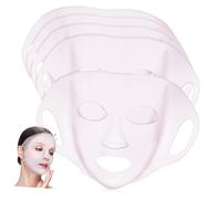 PLAFOPE 5 Pcs Silicone Mask Face Steam Mask 10.61X6.68X0.08In Washable Prevents Slipping Soft and Stretchy Silicone Material Skincare Repairing Cover