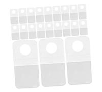 PLAFOPE 500pcs Transparent Self-Adhesive Label Hooks with Round Clear Sticky Plastic Tabs for Retail Display Packaging PVC Pet Material Neat Space-Saving Hanging