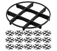 PLAFOPE 50pcs Black Plant Pot Bases with Drainage Function Made of Sturdy Pp Material, Preventing Root Rot and Suitable for Outdoor Garden Use, Plant Risers for Better Air Circulation