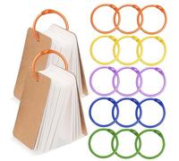 PLAFOPE 50pcs Colorful Keychain Pendant Ring Notebook Binding for Paper Rings Binder Key Office Supply Small Scrapbook Colored with Loose Tags Book Metal
