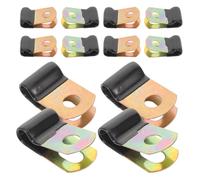 PLAFOPE 50pcs Insulated Cable Clamps with Rubber Coating, P-Shaped Carbon Steel Wire Management Clips for Wall Mounting, Cord Clips Set for Charging and Wiring Organization