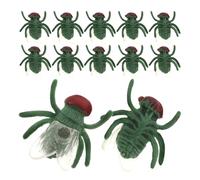 PLAFOPE 50pcs Miniature Fake Flies Realistic Plastic Fly Prop for Party Pranks with Versatile Use for Practical Jokes and Fun