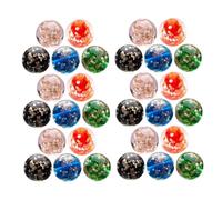 PLAFOPE 50pcs Night Glow Round Glass Beads DIY Handmade Jewelry Making Kit for Bracelets Necklaces Craft Projects with Pink Red Green Lake Blue Black Colors