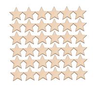 PLAFOPE 50pcs Small Wooden Star Ornaments for Christmas Crafting Paintable Five-Pointed Star Cutouts Wood Material DIY Decorations for Xmas Wedding Winter Party Table Decor