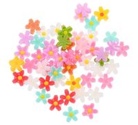 PLAFOPE 50pcs Tiny Daisy Cabochons Resin Charms 0.31x0.31x0.04in Flat Back DIY Accessories Wear for Daily Wear Professional Nail Artists Random Color