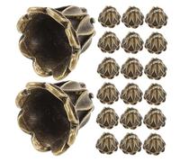 PLAFOPE 50pcs Vintage Floral Metal Bead Caps Decorative Spacer End Caps for Necklace Bracelet Earrings DIY Jewelry Making Findings with Intricate Craftsmanship and Secure Fit