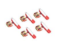 PLAFOPE 5pcs Baby Safety Pins Brooches for Infants Clothes and Diapers, Red Polyester Material, Fixing Diapers Securely and Not Easy to Fall, Suitable for Newborns Random Color