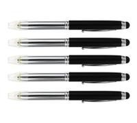 PLAFOPE 5pcs Capacitive Pen LED Stylus Pen 3 in 1 Multi-function Metal and Plastic Black for Phone and Tablet Pc, Use, School Season Decor