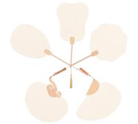 PLAFOPE 5Pcs DIY Chinese Art Paper Round Fans Handmade Painting Fans for Graffiti Creativity for Boys and Interactive Drawing Random Color