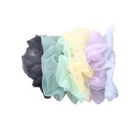 PLAFOPE 5pcs Elastic Hair Bands for Women Chiffon Hair Ties Dots Ponytail Holders Clips for Work Dance Yoga Daily Wear Random Color