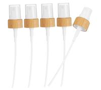 PLAFOPE 5pcs Essential Oil Bottle Spray Heads 18/410 Bamboo White Sprayer Tops Fine Mist Pump Sprayer for Perfume and Cosmetic Bottles, Suitable for Travel and Home Use