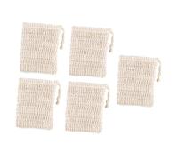 PLAFOPE 5Pcs Exfoliating Soap Saver Bag Light Yellow Exfoliator Bath Pouch for Gentle Skin Scrubbing Bubble Pocket Design for Enhanced Lather and Cleansing