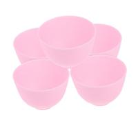 PLAFOPE 5pcs Medium Silicone Facial Mask Mixing Bowls DIY Mask Making Tools for Women Skincare Homemade Supply Containers Pink