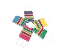 PLAFOPE 5pcs Mexican Style Rainbow Striped Beer Bottle Covers Ponchos Set, Colorful Mini Drink Protectors for Cinco De Mayo Party Decorations, Green Purple Red Blue Yellow