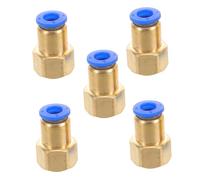 PLAFOPE 5PCS Pneumatic Push in Joint Connectors Quick Air Hose Fittings Secure Stable Fit for Compressor Airline Applications Blue