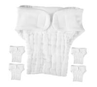 PLAFOPE 5pcs Reusable Cotton Nappy Liners, White, Size S, Strong Absorbency Cloth Diaper Inserts for Baby, Washable and Breathable, for Daily Wear at Home