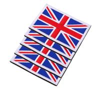 PLAFOPE 5pcs UK Flag Hook and Loop Patches Embroidered British Union Jack Badges for Clothes Hats Backpacks DIY Crafts Vibrant Colors