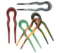 PLAFOPE 5pcs Vintage U Shaped Hair Pins for Buns Elegant Retro Glossy Finish Bridal Accessories Secure Lightweight Updo Fork Pins for Weddings and Daily Styling