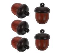 PLAFOPE 5pcs Wooden Acorn Box Pendants Detachable Openable Nut Lockets for DIY Jewelry Making Keychain Necklace Crafting Multicolor Spliced Wood Charms Christmas Year Decorations