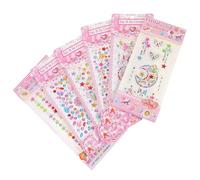 PLAFOPE 6 Sheets Body Face Rhinestones Face Jewels Stick on 5.89x3.14x0.12in Easy to Remove No Residue Family Adults Day of The Dead Holiday Costume Acrylic Temporary Tattoos