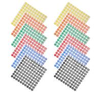 PLAFOPE 60 Sheets Stickers Multicolor Round Labels with White Font for Office File Notebook Classification and Science Project Organization