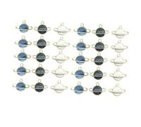 PLAFOPE 60pcs Enamel Planet Alloy Charms DIY Crafting Pendants for Jewelry Making Lightweight Charms in Blue Black White for Bracelet and Necklace Embellishment
