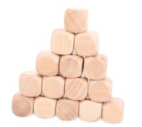 PLAFOPE 60pcs Wooden Dice Blank Blocks Craft DIY Cube Dices Craft Blocks DIY Wood Cubes Bamboo Khaki